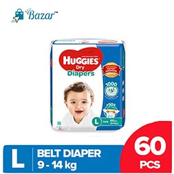 Huggies dry belt diapers L size 9-14 kg indian